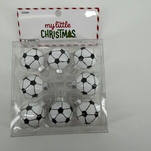 My Little Christmas Soccer Ball Ornaments Set of 8 Holiday Decoration